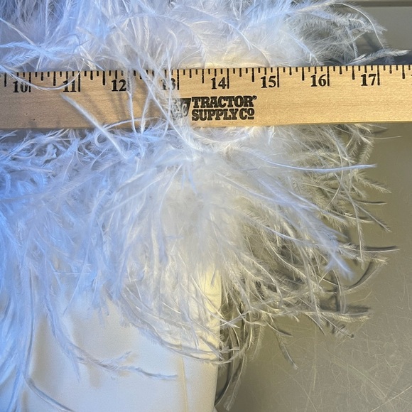 NWOT Bardot White Strapless Feather Trim After Wedding Party Mini Dress 10 - Picture 3 of 5